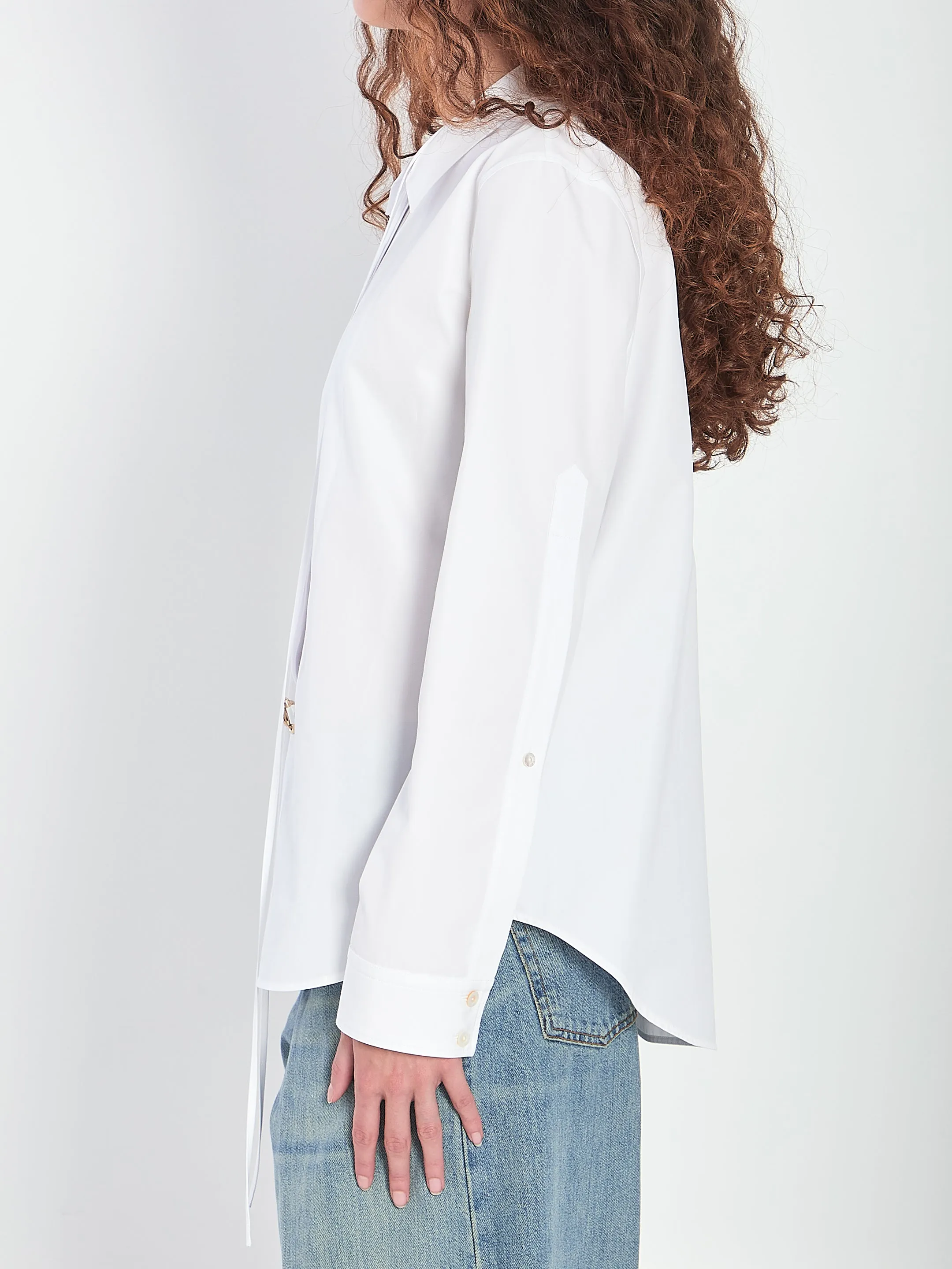 WHITE COTTON POPLIN SHIRT sold by Lord & Taylor product image thumbnail 3