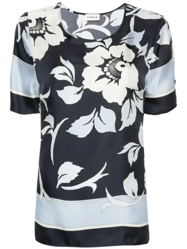 STEVIA BLUE SILK BLOUSE sold by Lord & Taylor