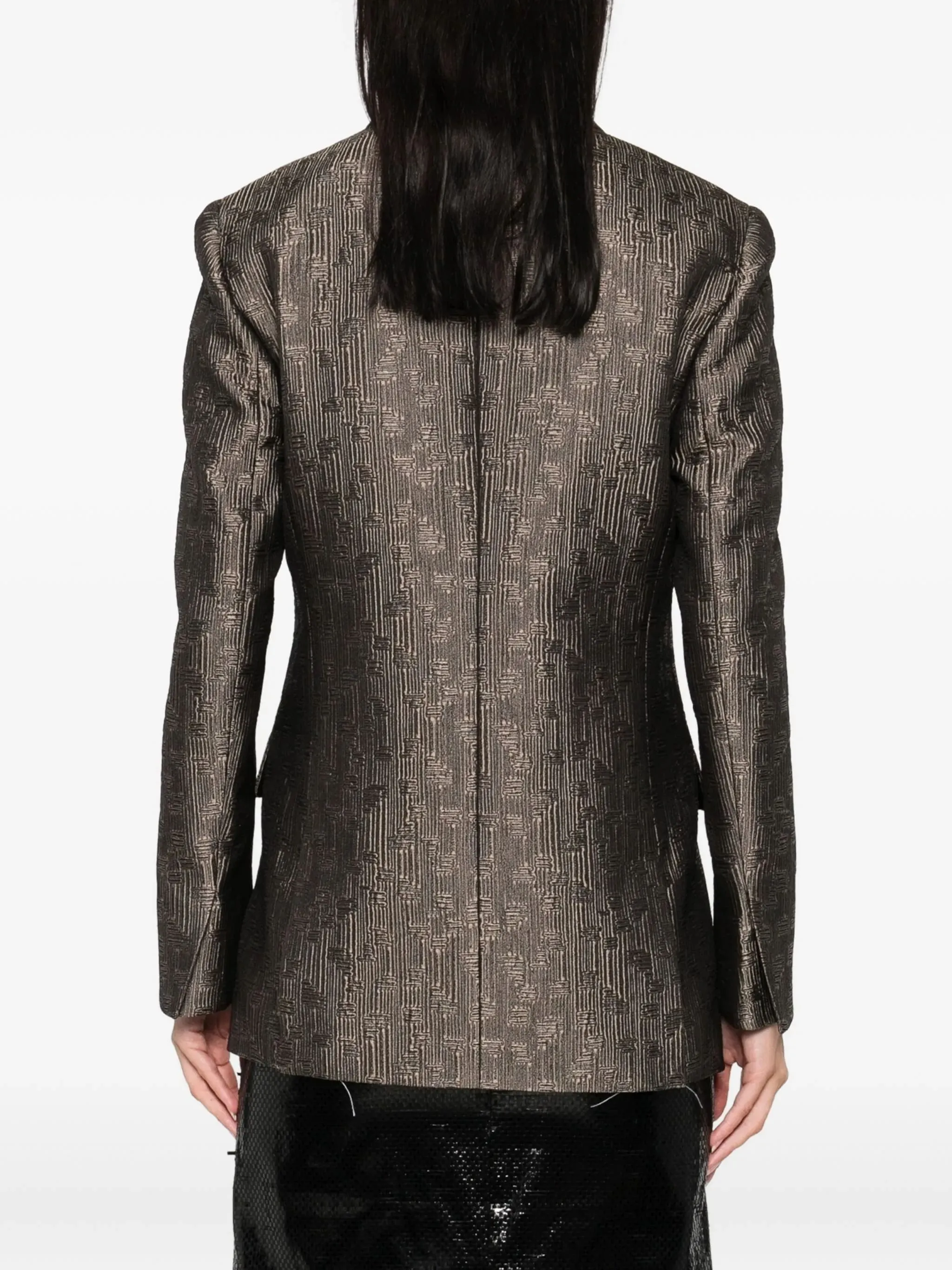 BROWN SINGLE-BREASTED SILK JACKET sold by Lord & Taylor product image thumbnail 4