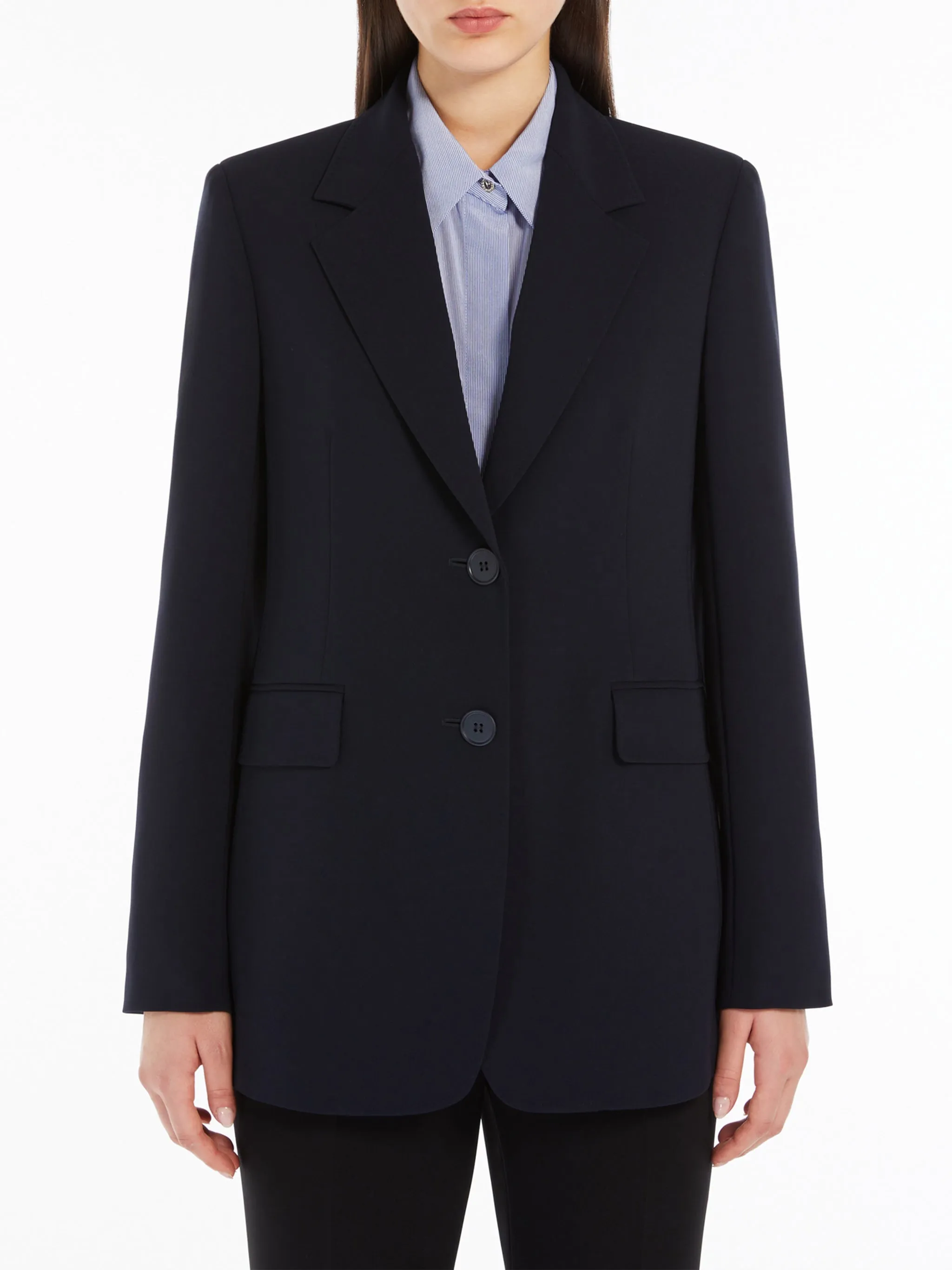 SINGLE-BREASTED CADY BLUE BLAZER sold by Lord & Taylor product image thumbnail 2