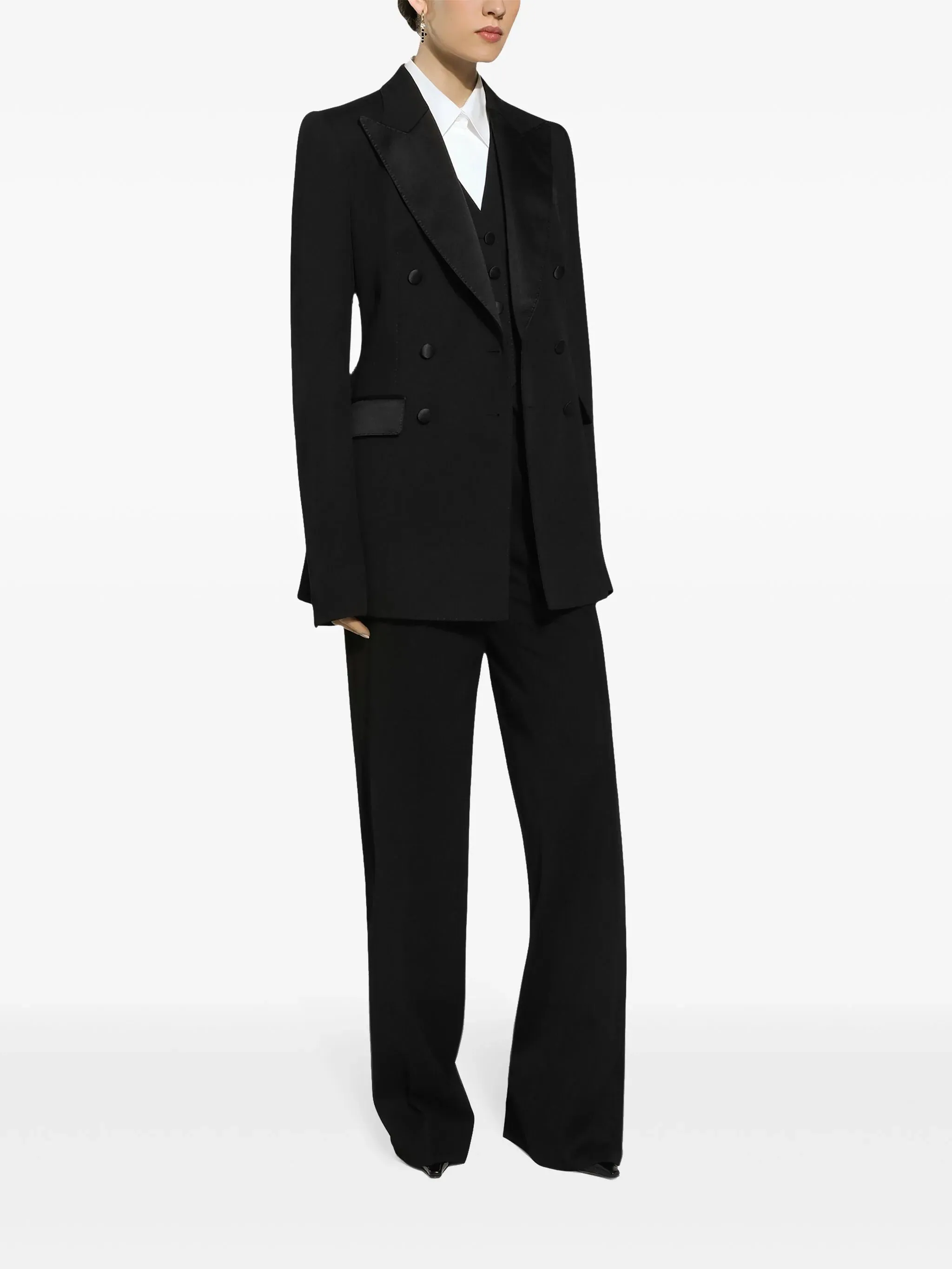BLACK DOUBLE-BREASTED WOOL BLAZER sold by Lord & Taylor product image thumbnail 3