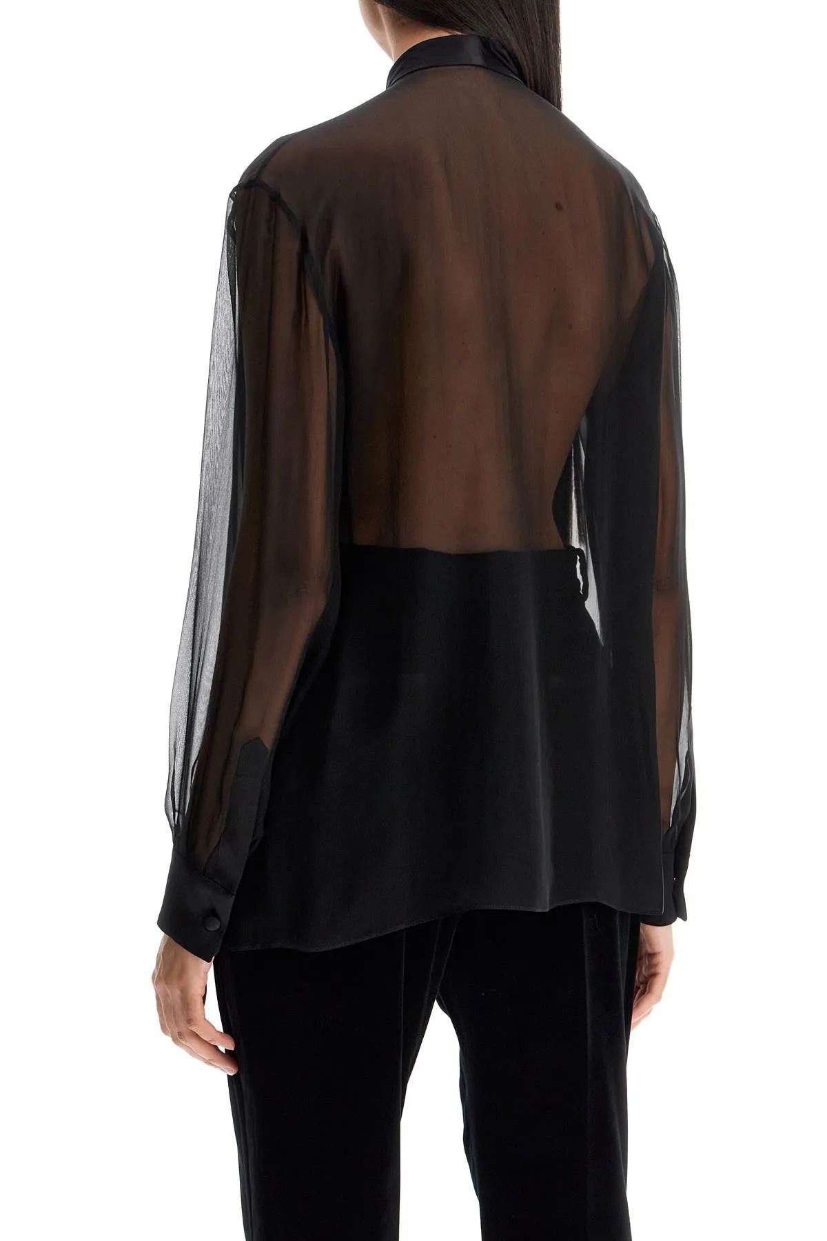 BLACK SILK SHIRT sold by Lord & Taylor product image thumbnail 3