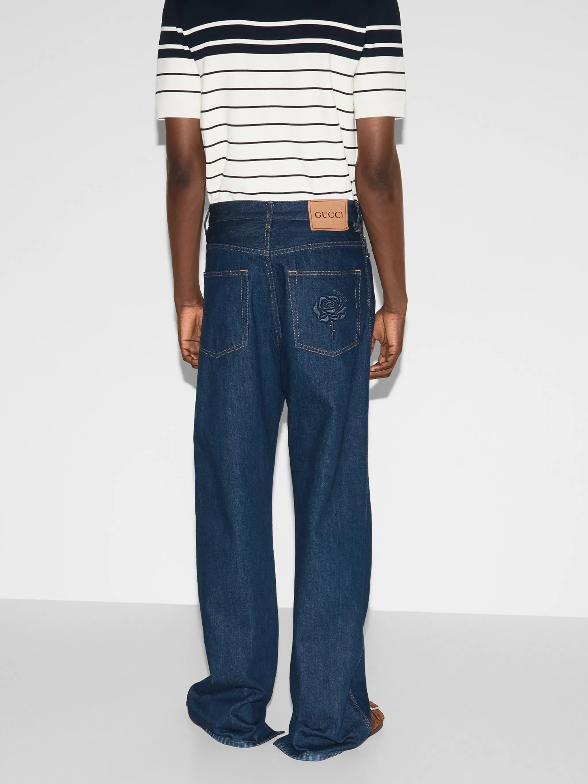 BLUE COTTON DENIM TROUSERS sold by Lord & Taylor product image thumbnail 4