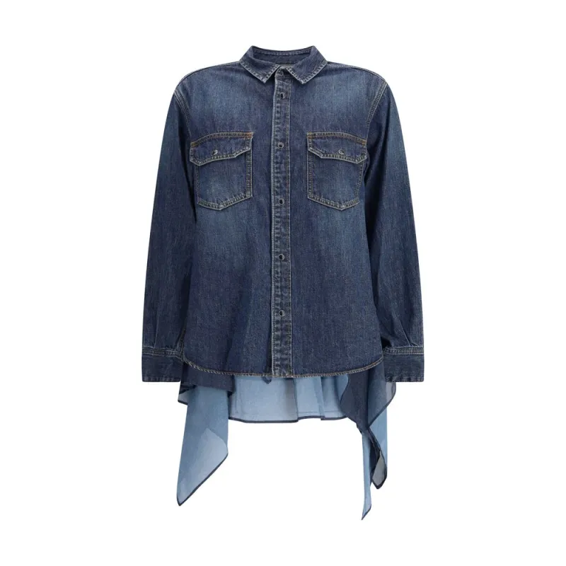 Denim and satin Shirt sold by Lord & Taylor