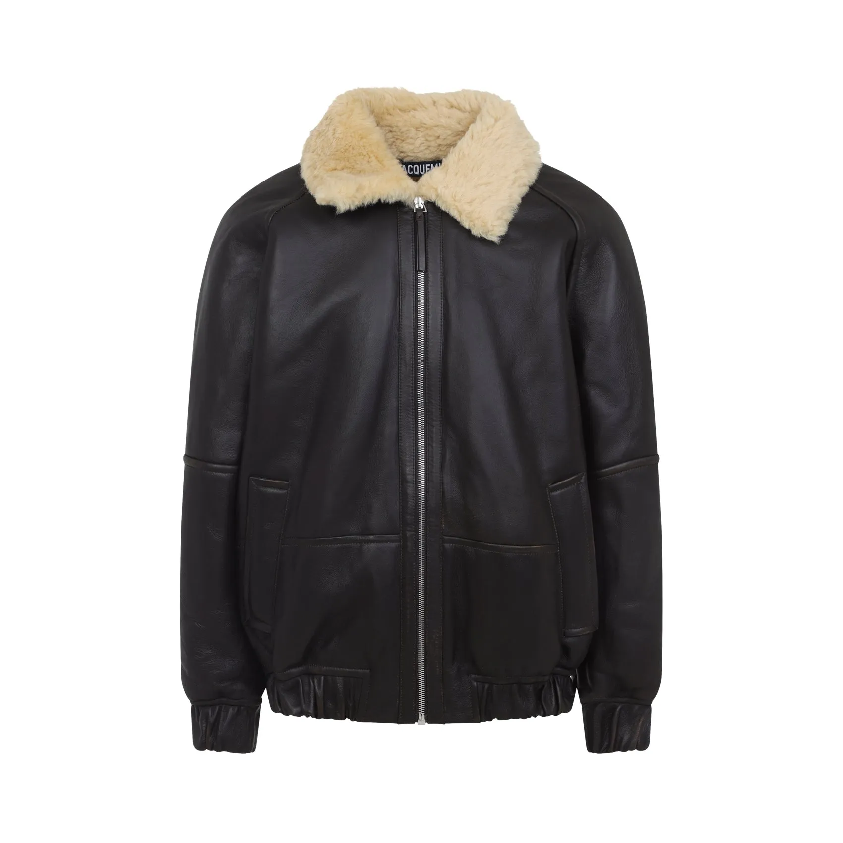 DARK BROWN BOMBARDIER LAMB LEATHER JACKET sold by Lord & Taylor product image thumbnail 2