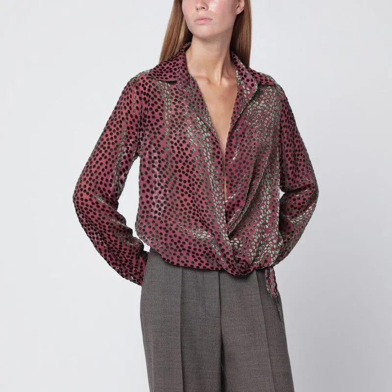 PINK POLKA DOT SILK BLEND SHIRT sold by Lord & Taylor