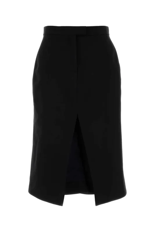BLACK STRETCH WOOL SKIRT sold by Lord & Taylor
