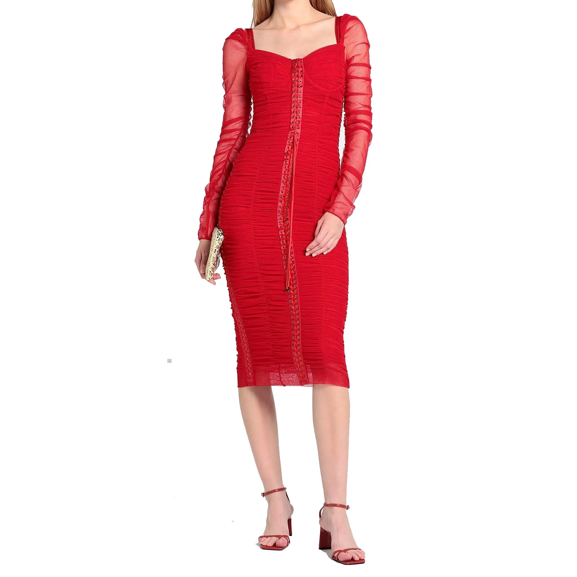 Dolce & Gabbana Silk Ruched Tulle Midi Dress sold by Lord & Taylor product image thumbnail 2