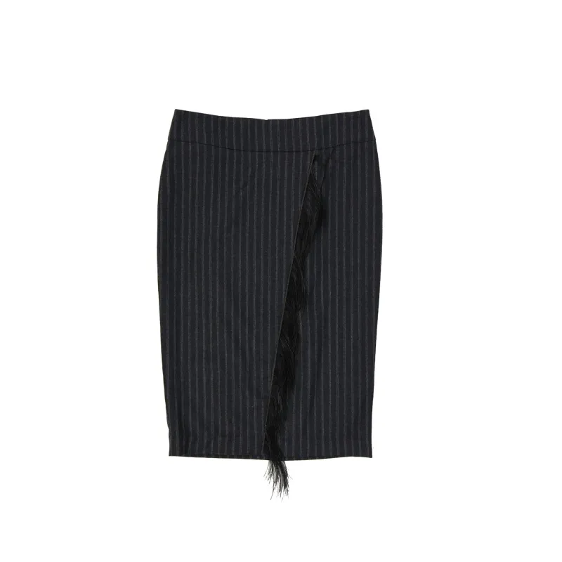 Brunello Cucinelli Wool Striped Skirt sold by Lord & Taylor