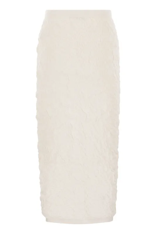 SLIM SKIRT WITH EMBOSSED FINISH sold by Lord & Taylor