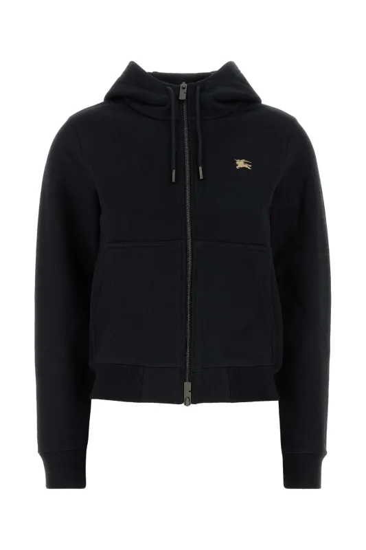 BLACK COTTON HOODIE made by Burberry