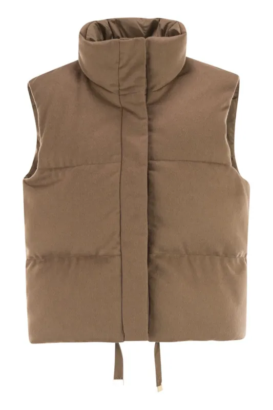 DIONISO - REVERSIBLE PADDED WAISTCOAT IN CAMEL AND WATER-REPELLENT TAFFETA sold by Lord & Taylor