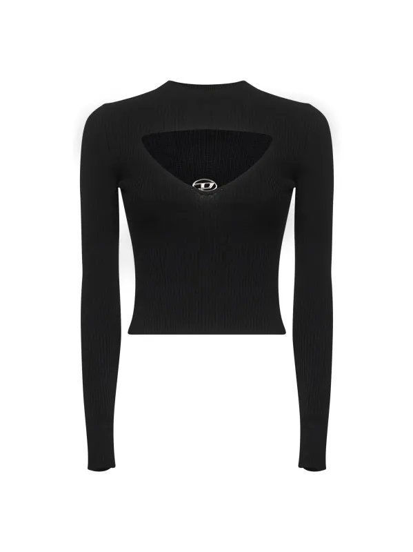 Black Ribbed Wool M-Olina Top sold by Lord & Taylor