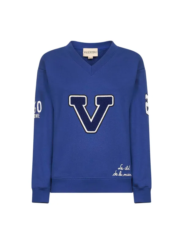 Blue Cotton "V" College Sweatshirt sold by Lord & Taylor