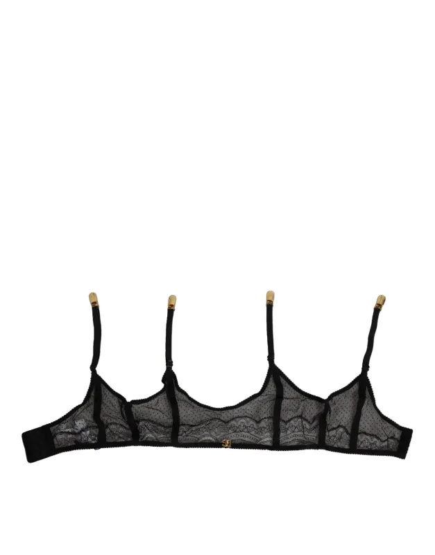 Black Floral Lace Nylon Strap Garter Underwear sold by Lord & Taylor