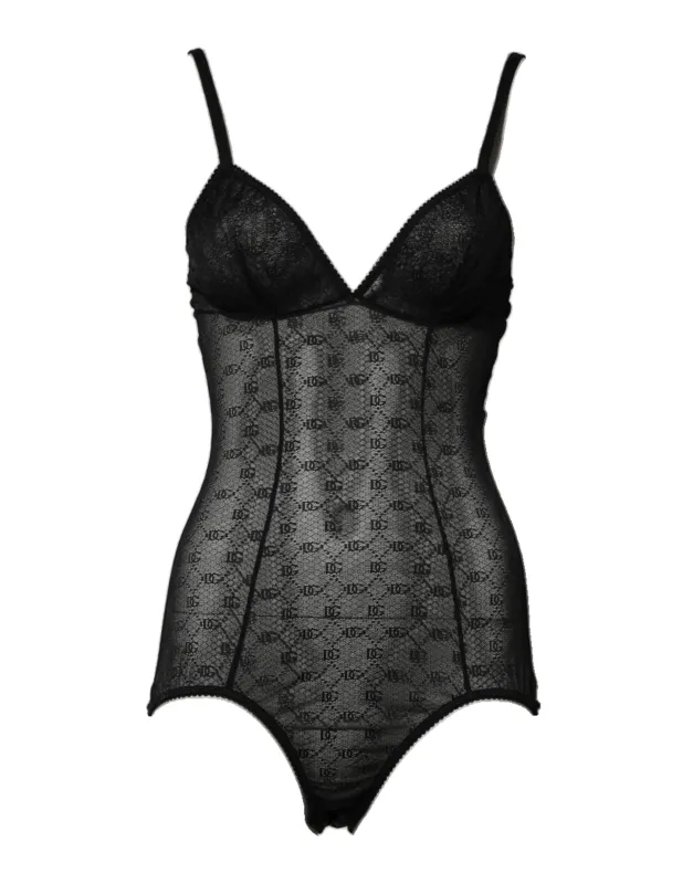 Black Nylon Stretch Bodysuit Lingerie Underwear sold by Lord & Taylor