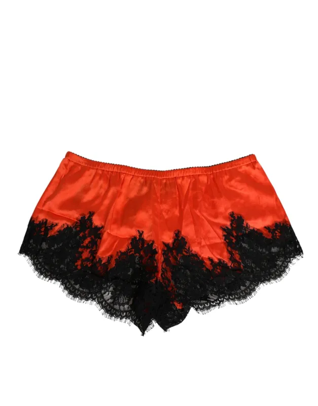 Red Silk Satin Lace Shorts Underwear sold by Lord & Taylor