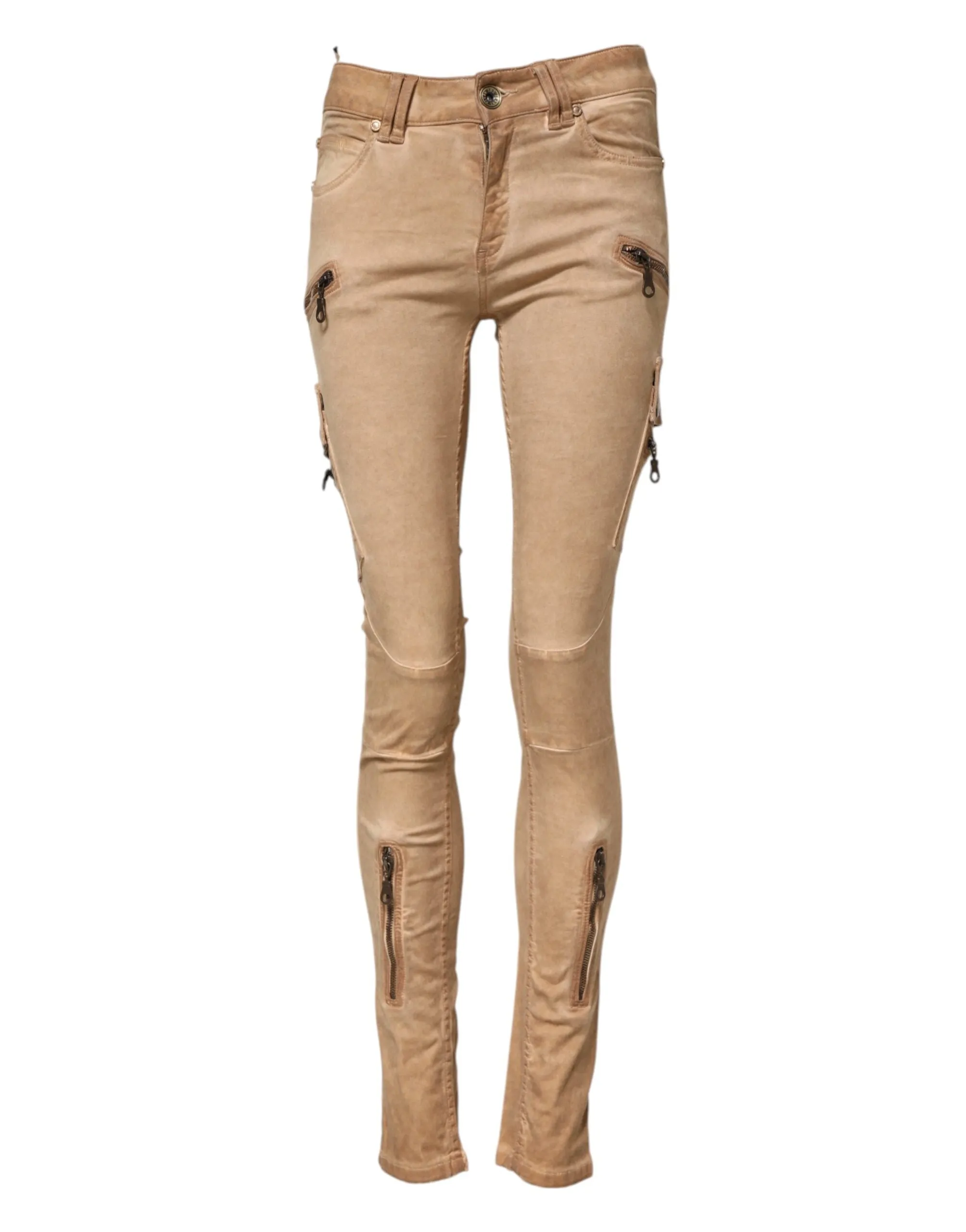 Brown Cotton Mid Waist Skinny Denim Jeans sold by Lord & Taylor