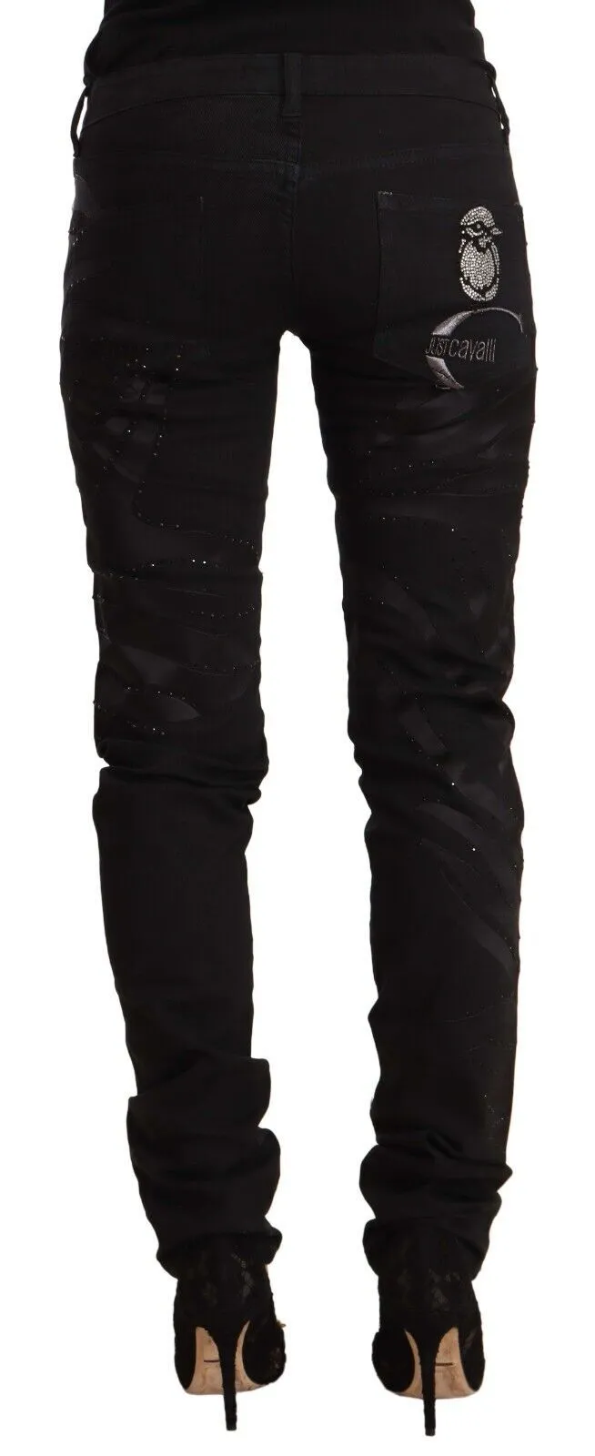 Black Mid Waist Embellished Skinny Jeans sold by Lord & Taylor product image thumbnail 3