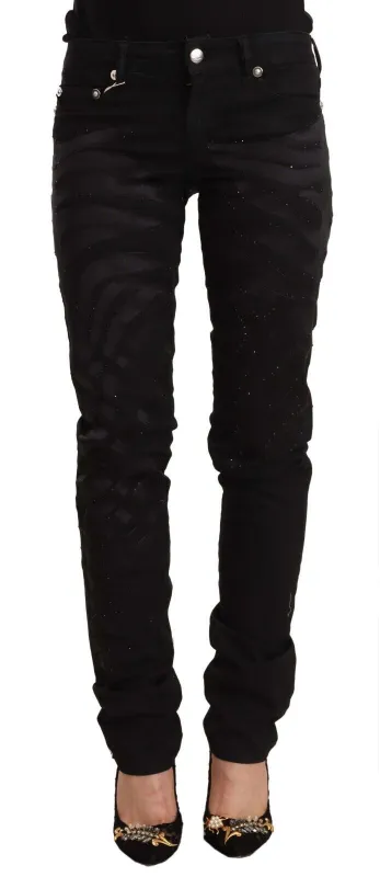 Black Mid Waist Embellished Skinny Jeans sold by Lord & Taylor