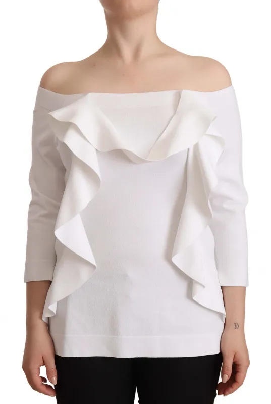 White Long Sleeves Off Shoulder Women Top Blouse sold by Lord & Taylor
