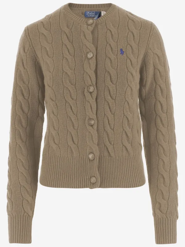 Wool and Cashmere Cardigan with Logo sold by Lord & Taylor