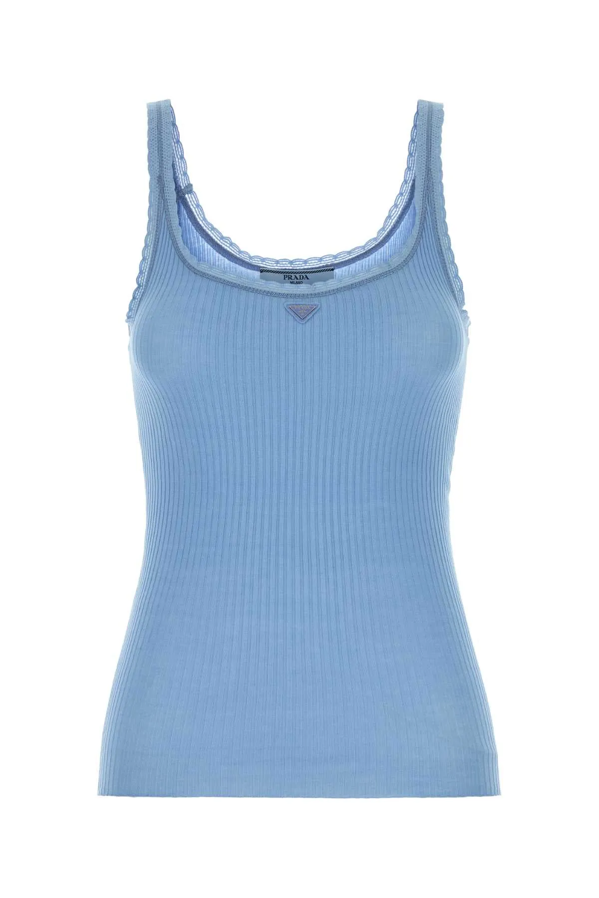 LIGHT BLUE COTTON TANK TOP sold by Lord & Taylor