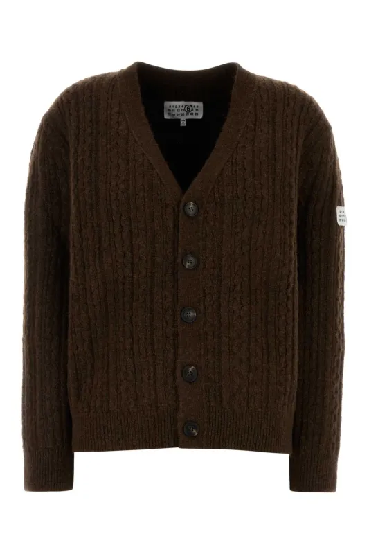 BROWN STRETCH WOOL BLEND CARDIGAN sold by Lord & Taylor