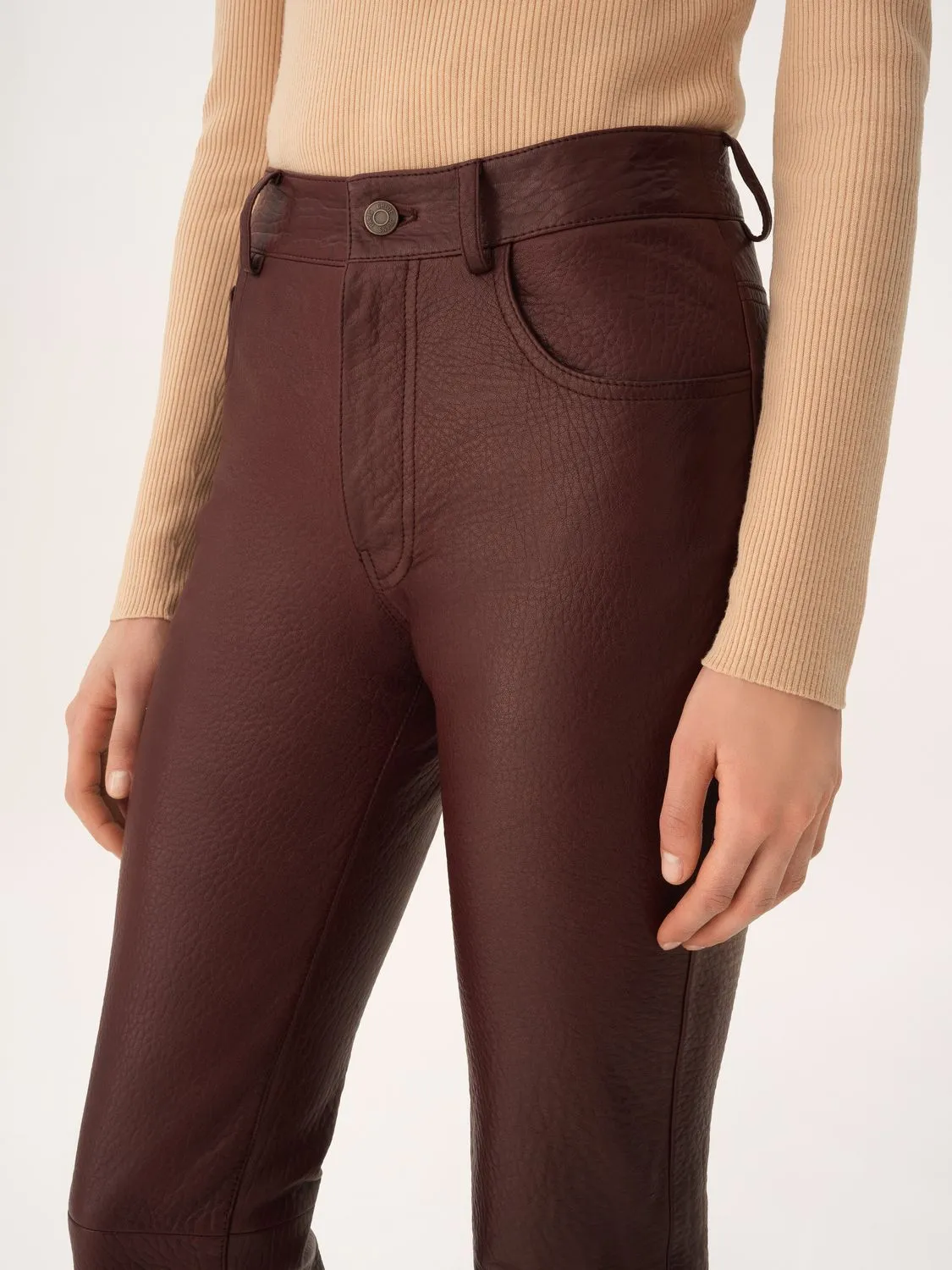 LEATHER FLARED PANTS sold by Lord & Taylor product image thumbnail 4