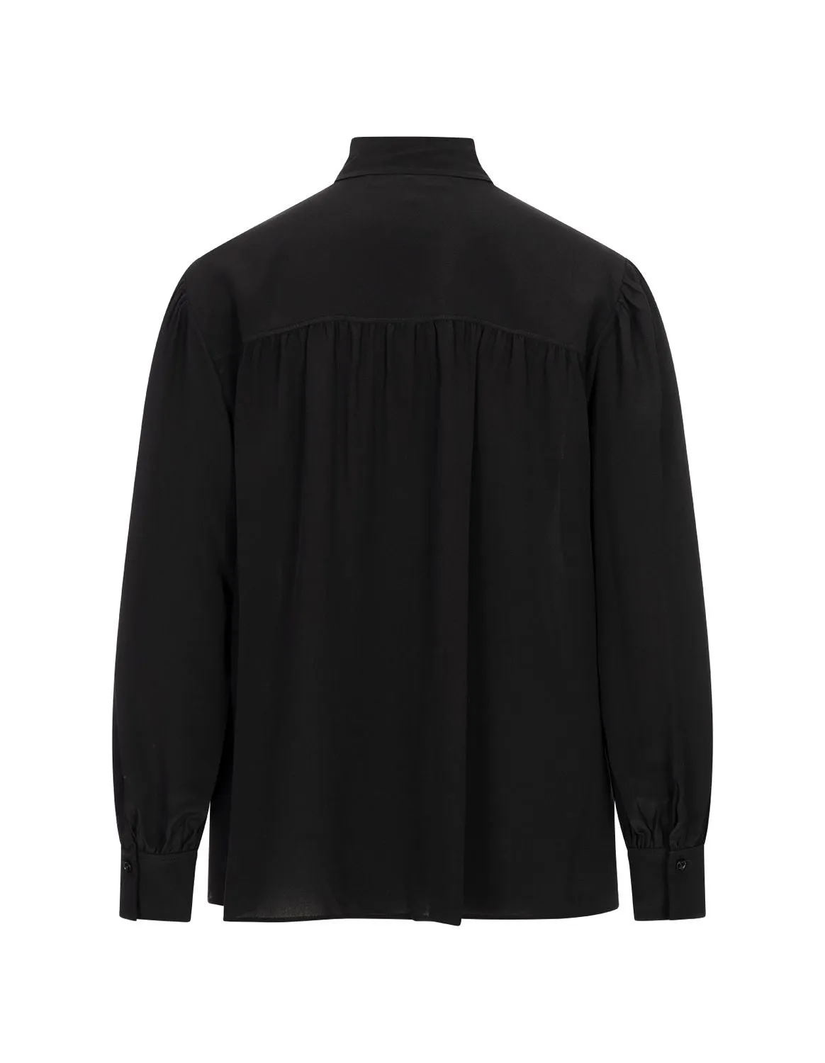 BLACK SILK CREPE DE CHINE MAXI BLOUSE sold by Lord & Taylor product image thumbnail 2