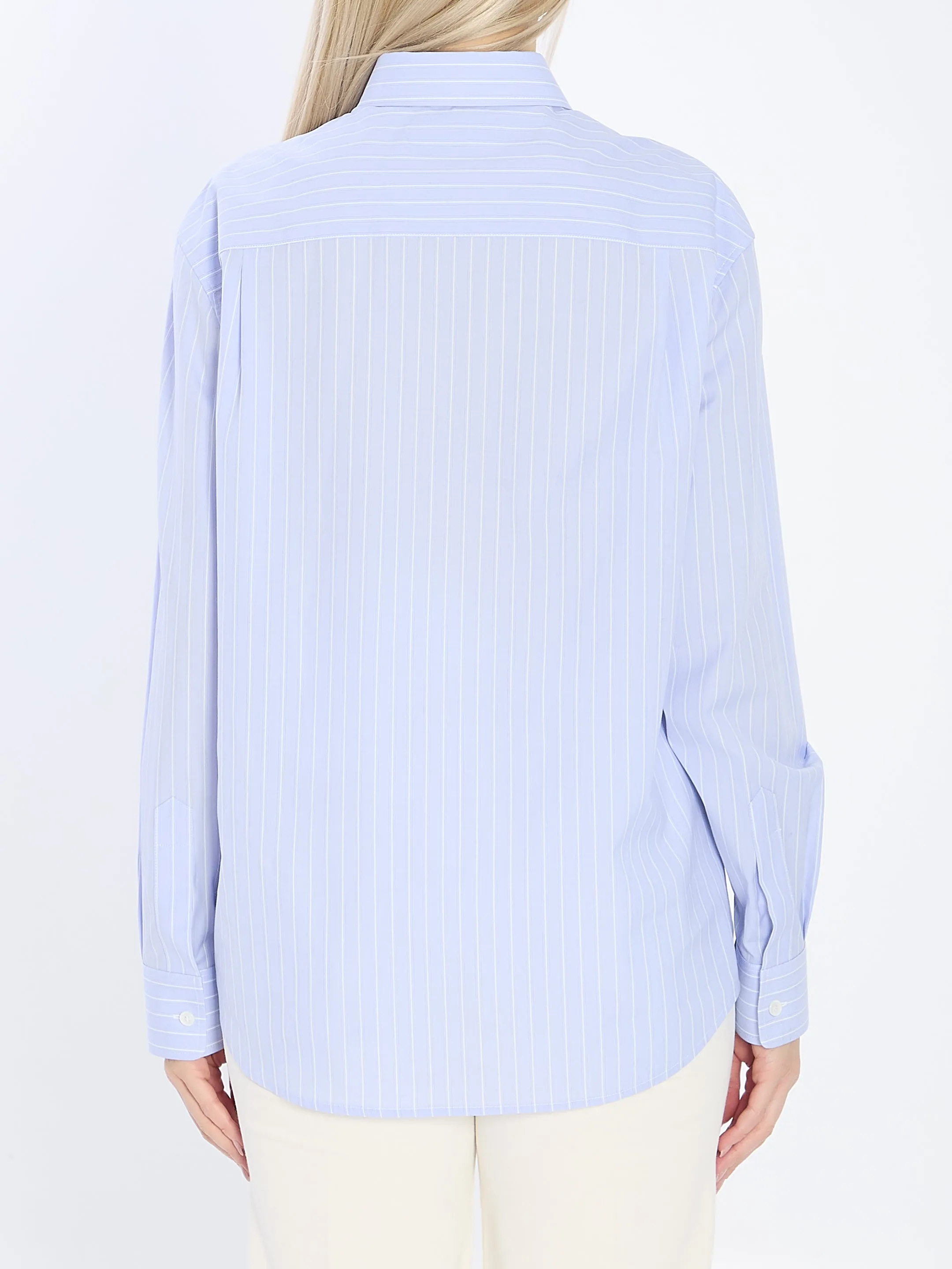 LOOSE-FITTING STRIPED COTTON POPLIN SHIRT sold by Lord & Taylor product image thumbnail 4