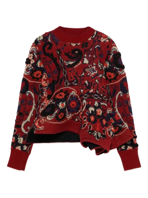 PAISLEY-PRINT ASYMMETRIC SWEATER sold by Lord & Taylor