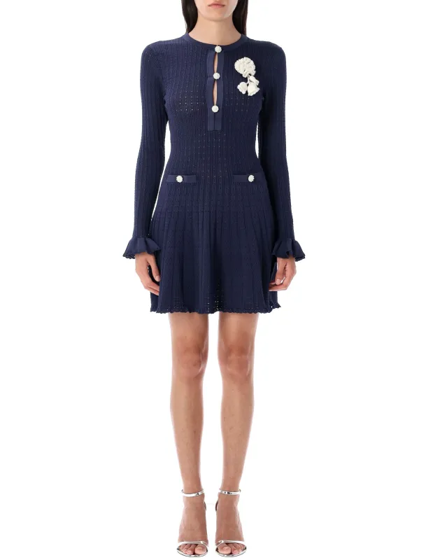 BLUE POLYESTER DRESS sold by Lord & Taylor