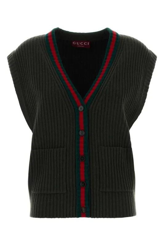 BOTTLE GREEN WOOL VEST sold by Lord & Taylor