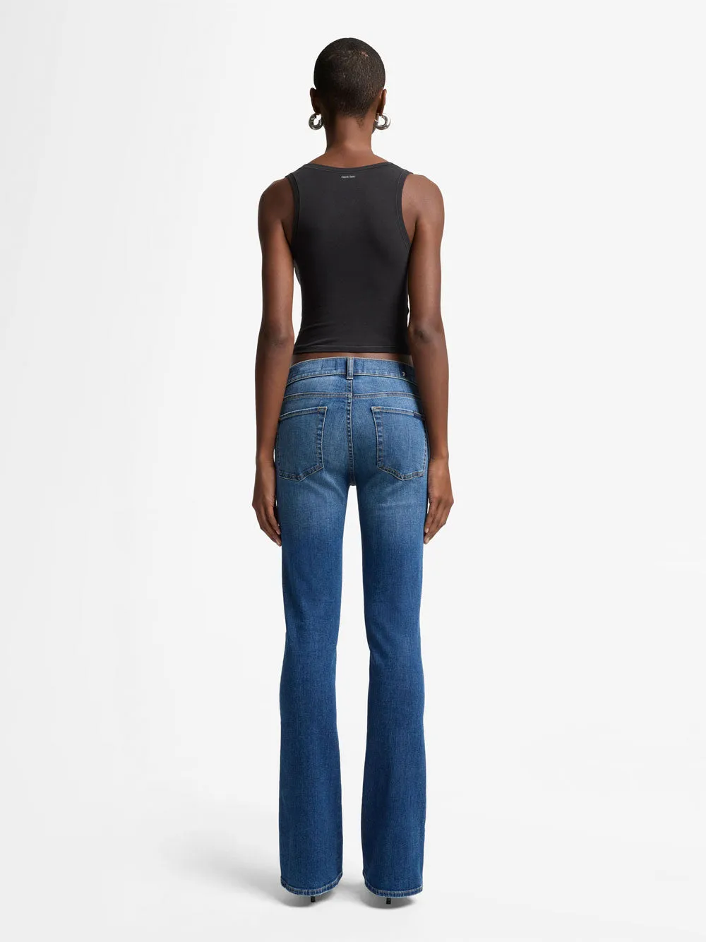 MID WAIST BOOTCUT JEANS IN SLIM ILLUSION DENIM sold by Lord & Taylor product image thumbnail 4