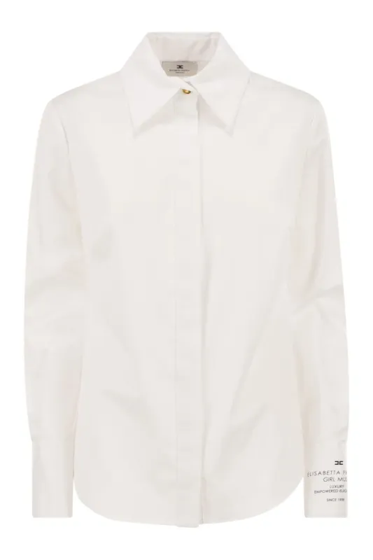 COTTON POPLIN SHIRT WITH LOGO sold by Lord & Taylor