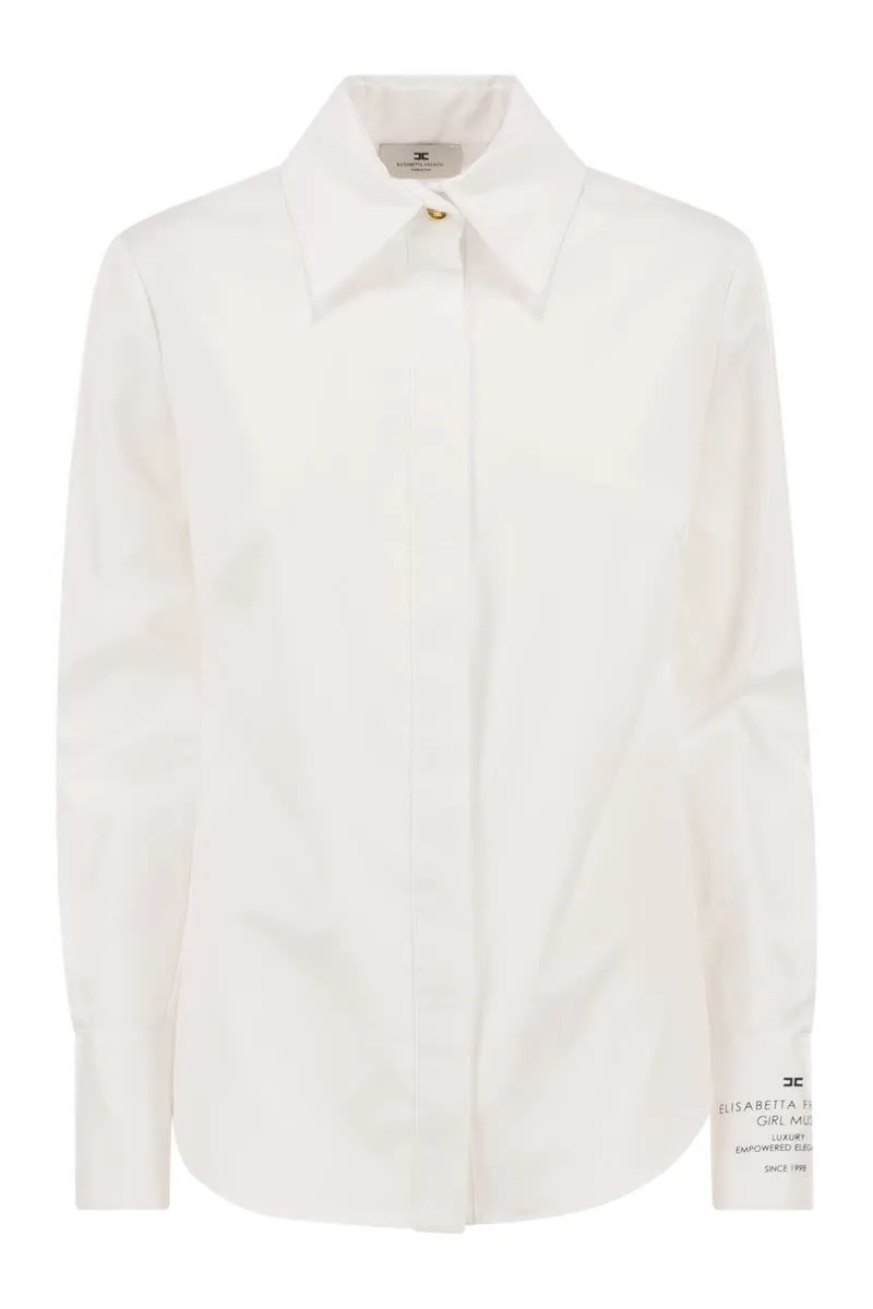 COTTON POPLIN SHIRT WITH LOGO sold by Lord & Taylor