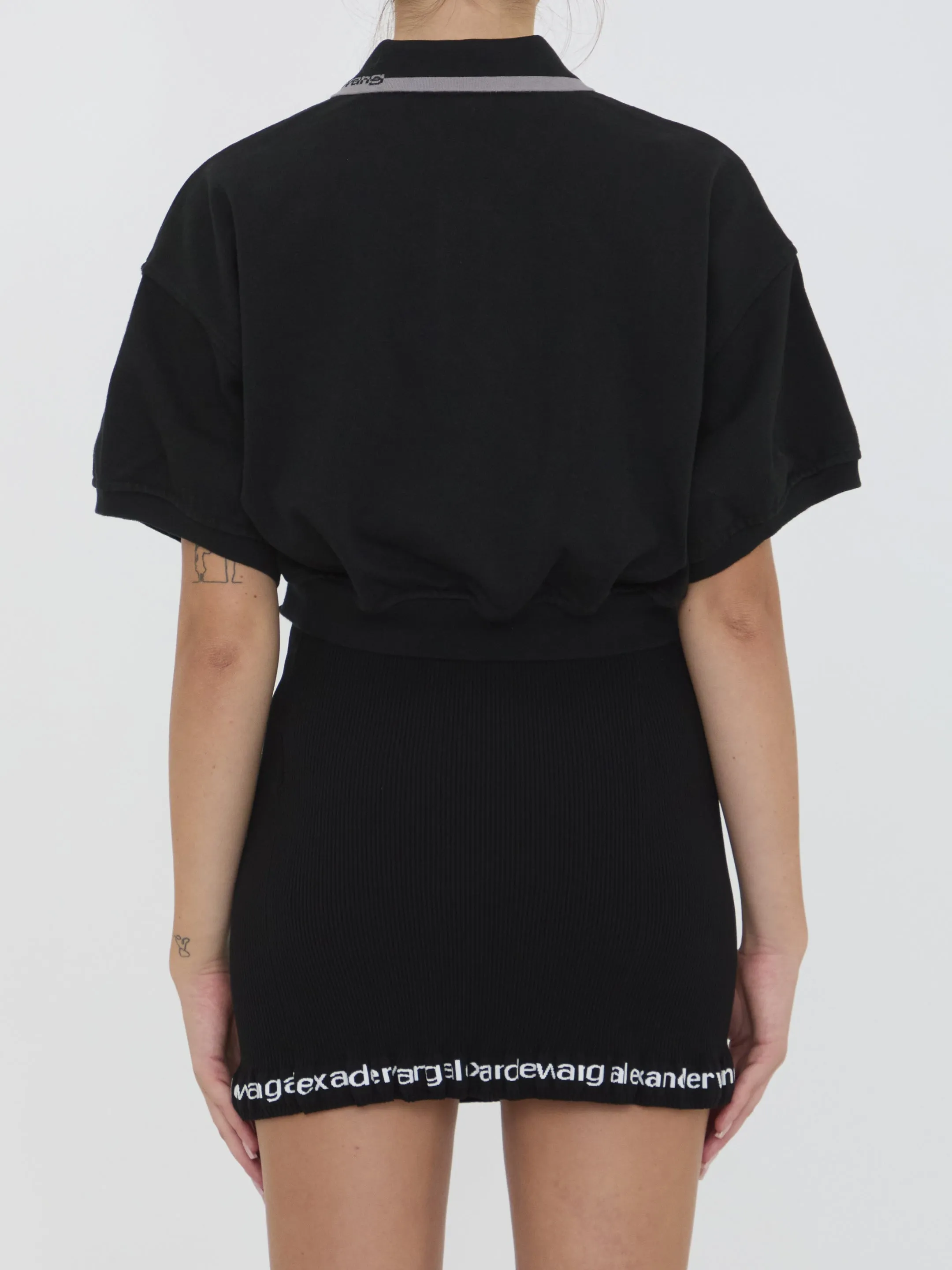 CROPPED COTTON POLO SHIRT sold by Lord & Taylor product image thumbnail 4