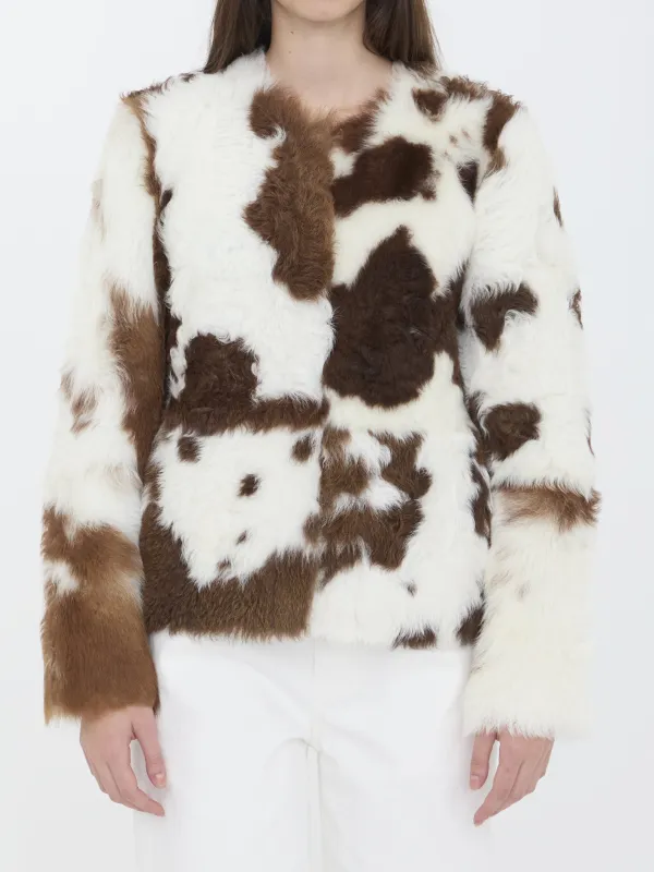 THE HYPNOTIC SPOT SHEARLING JACKET sold by Lord & Taylor
