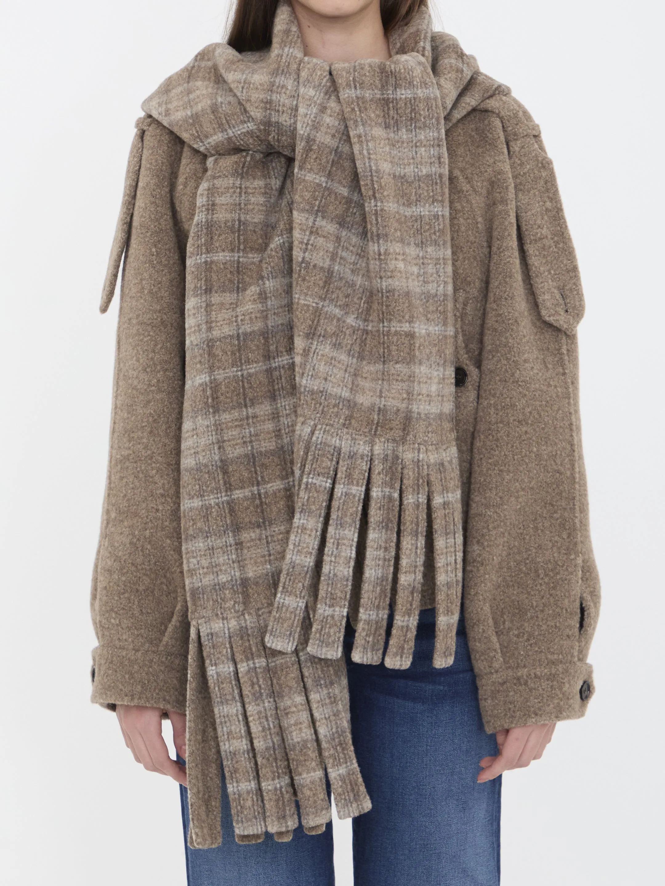 WOOL-BLEND JACKET WITH SCARF sold by Lord & Taylor