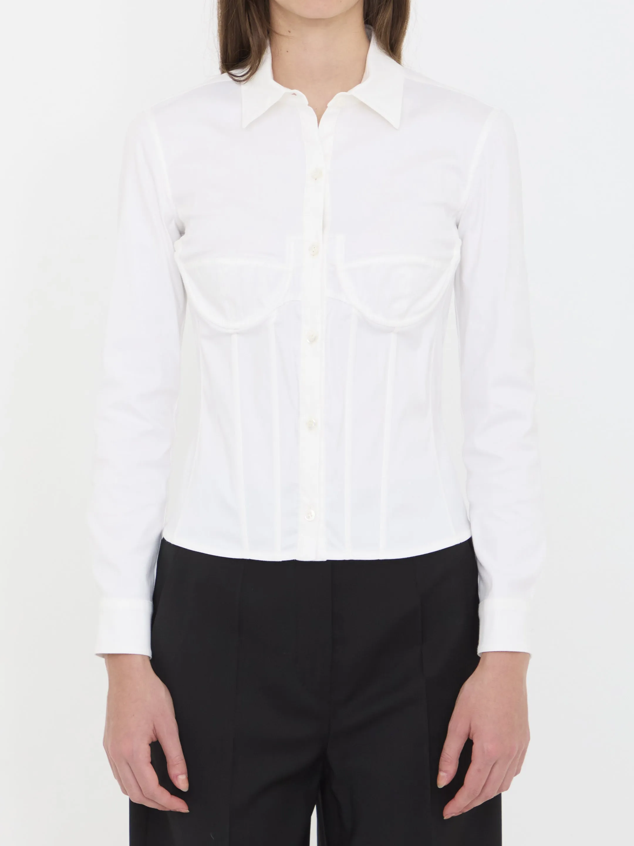 CORSEDET SHIRT IN STRETCH POPLIN sold by Lord & Taylor