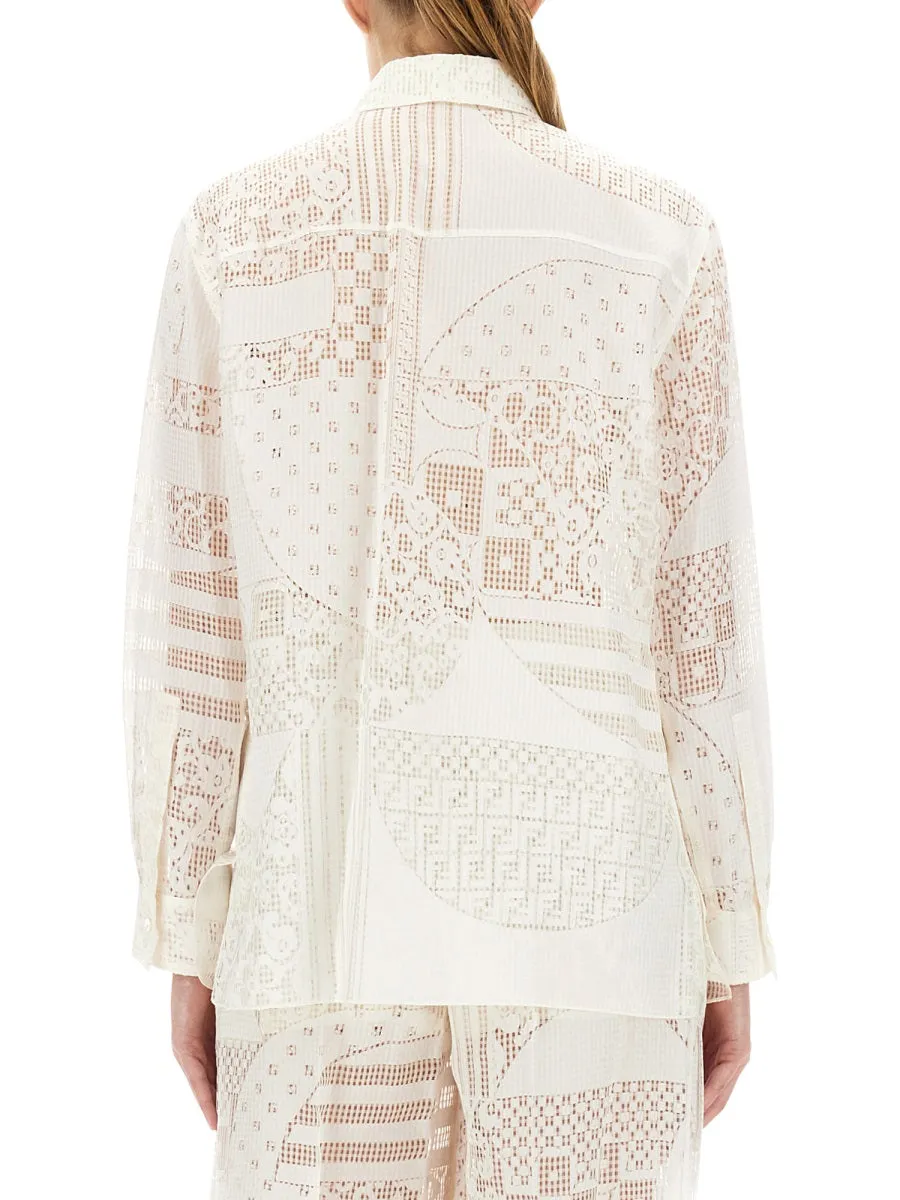 WHITE VISCOSE BLEND SHIRT sold by Lord & Taylor product image thumbnail 3