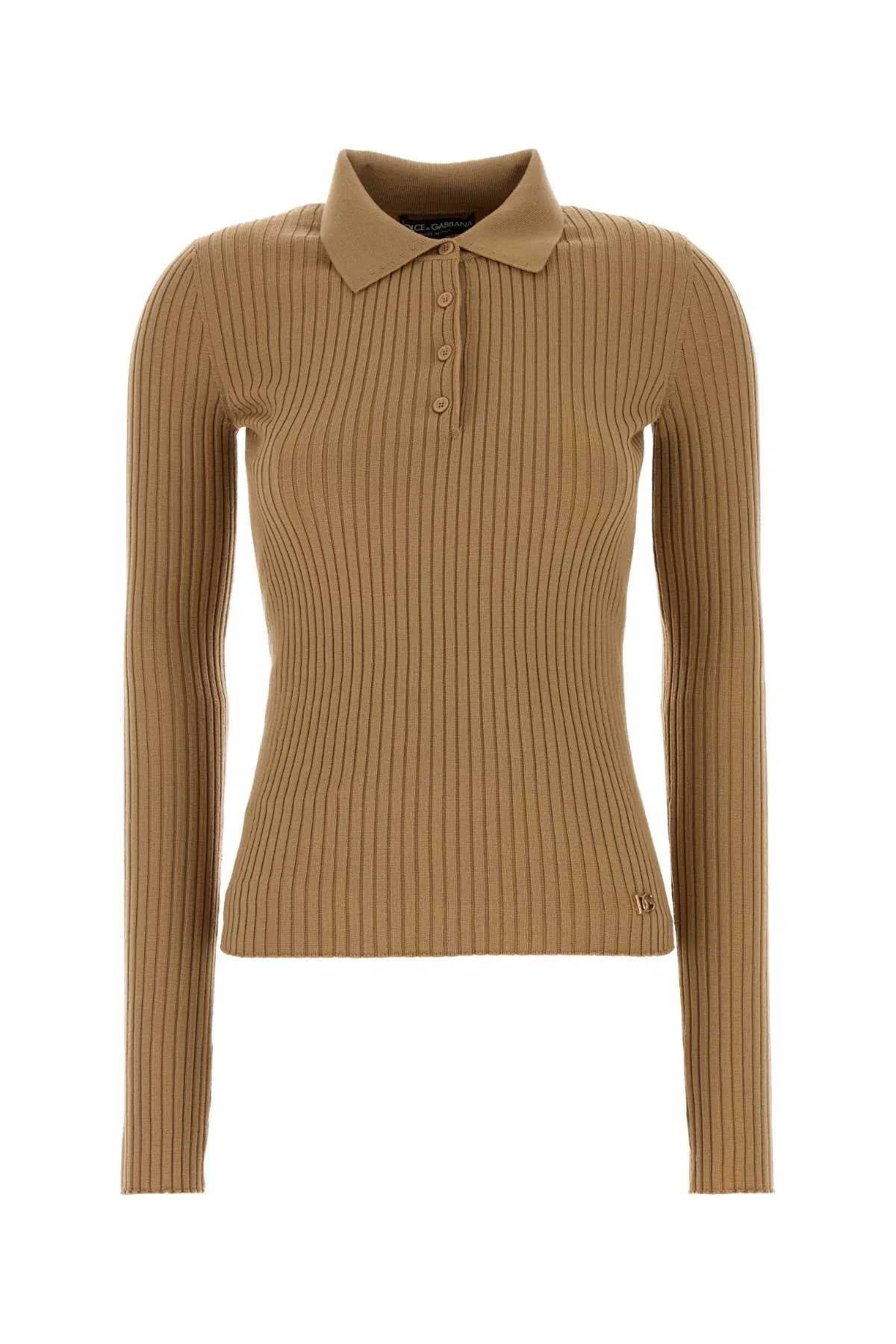 CAMEL STRETCH WOOL BLEND POLO SHIRT sold by Lord & Taylor