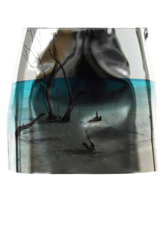 PRINTED LEATHER MINI SKIRT sold by Lord & Taylor