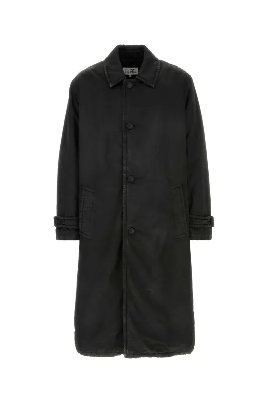 BLACK COTTON BLEND OVERCOAT sold by Lord & Taylor
