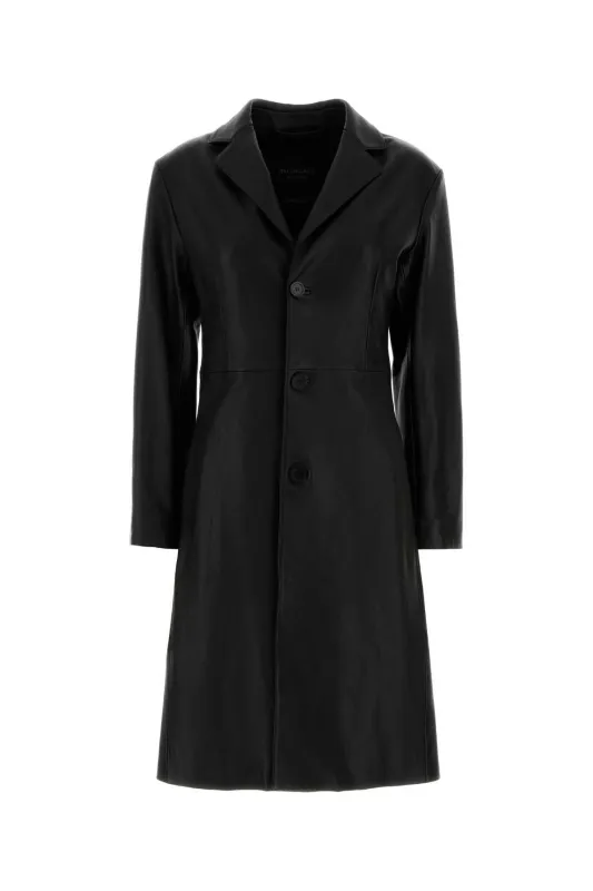 BLACK LEATHER COAT sold by Lord & Taylor