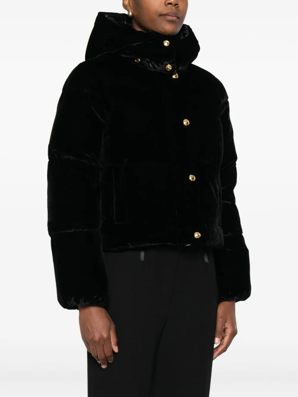 PUFFER JACKET IN VELVET WITH HOOD sold by Lord & Taylor product image thumbnail 3