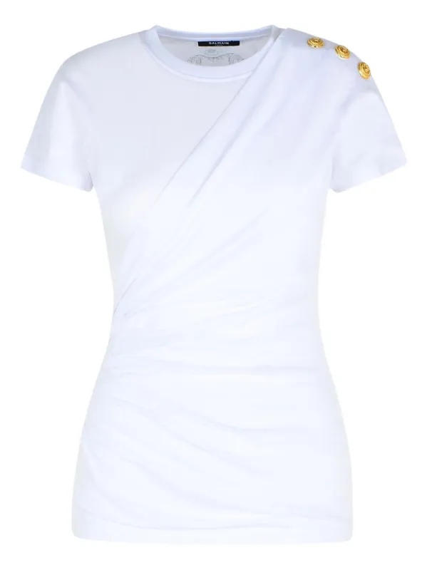 SHORT-SLEEVED DRAPED JERSEY T-SHIRT sold by Lord & Taylor