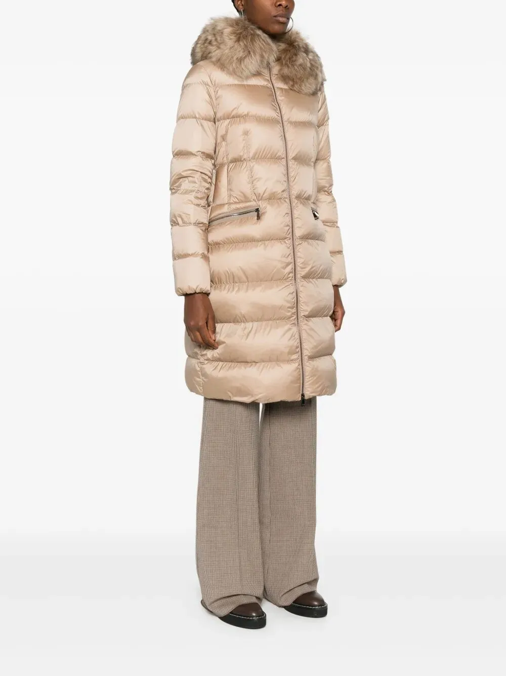 BOEDIC HOODED SHEARLING-TRIMMED LONG DOWN JACKET sold by Lord & Taylor product image thumbnail 4