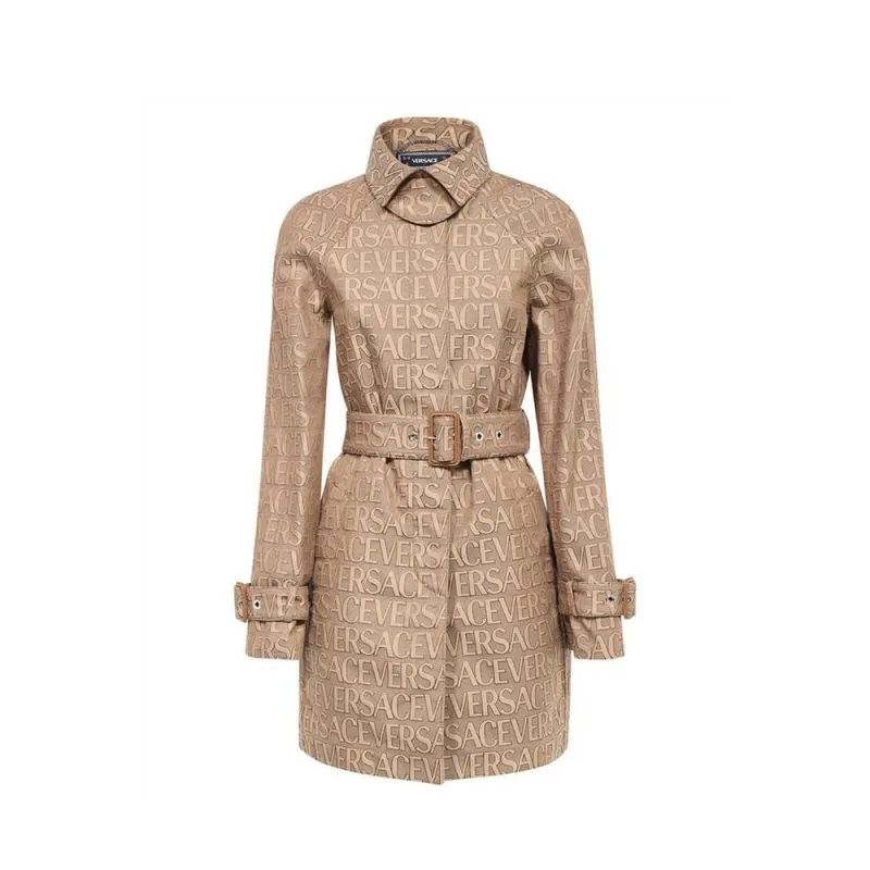Beige Cotton Coat made by Versace